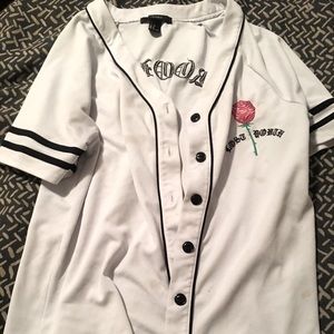 Forever 21 button down jersey tee